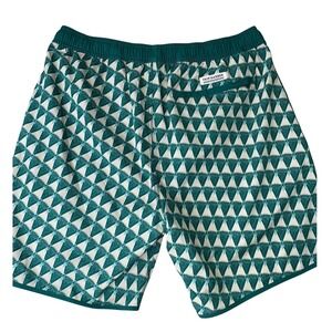 Fair Harbor Anchor Trunks Mens L-XL BreezeKnit Liner Teal Geometric Triangle